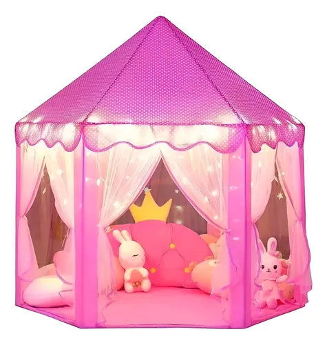 Carpa castillo de princesa para niñas – con luces LED y diseño mágico