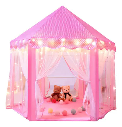 Carpa castillo de princesa para niñas – con luces LED y diseño mágico