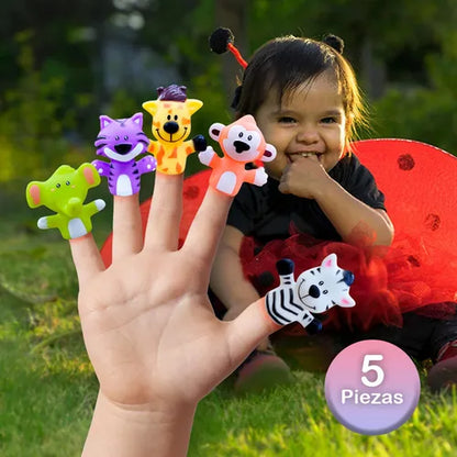 Set de marionetas de dedo para bebés – animales divertidos y coloridos