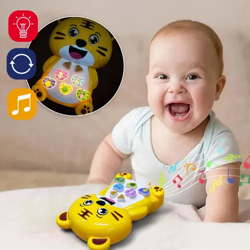 Piano musical de juguete para bebés – diseño de tigre con luces y sonidos